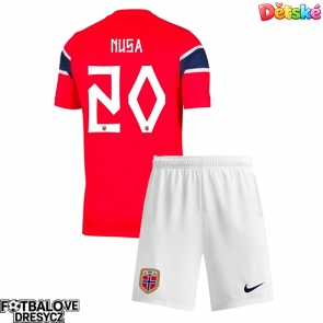 Norsko Antonio Nusa #20 Dětské Domácí dres komplet MS 2026 Krátký Rukáv (+ trenýrky)